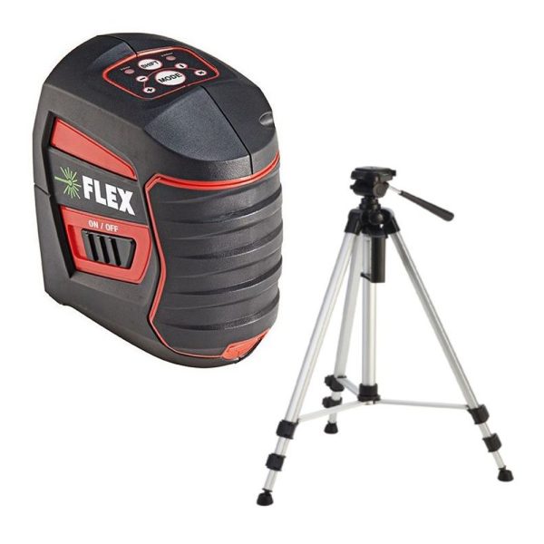 Flex ALC 3/1-G/R Kendiliğinden Hizalanan Çapraz Çizgi Lazeri + LKS 65-170 F 1/4 Lazer Tripod